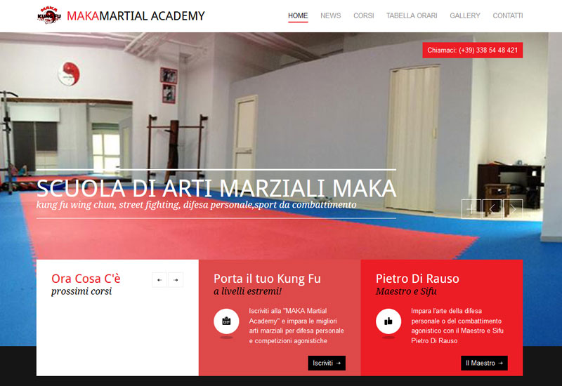 Realizzazione sito web scuola di arti marziali